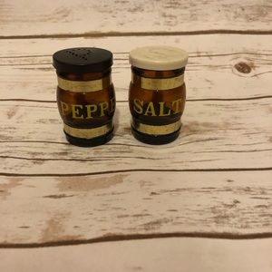 Vintage Amber Glass Salt and Pepper Shakers